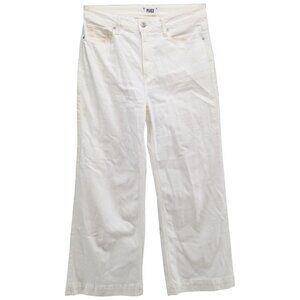 Paige Anessa Wide Leg Jeans Womens White Light Ecru Stretch Denim Size 29